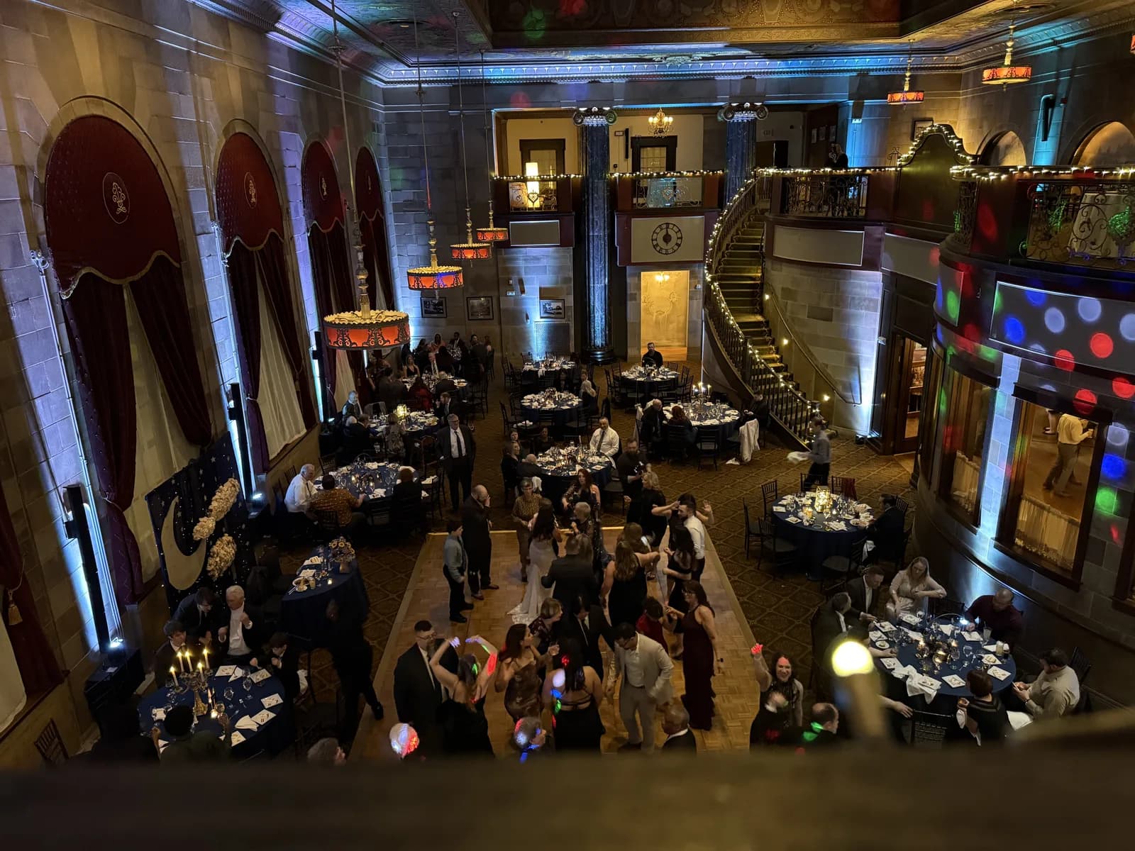 The Society Room ballroom set for a wedding reception